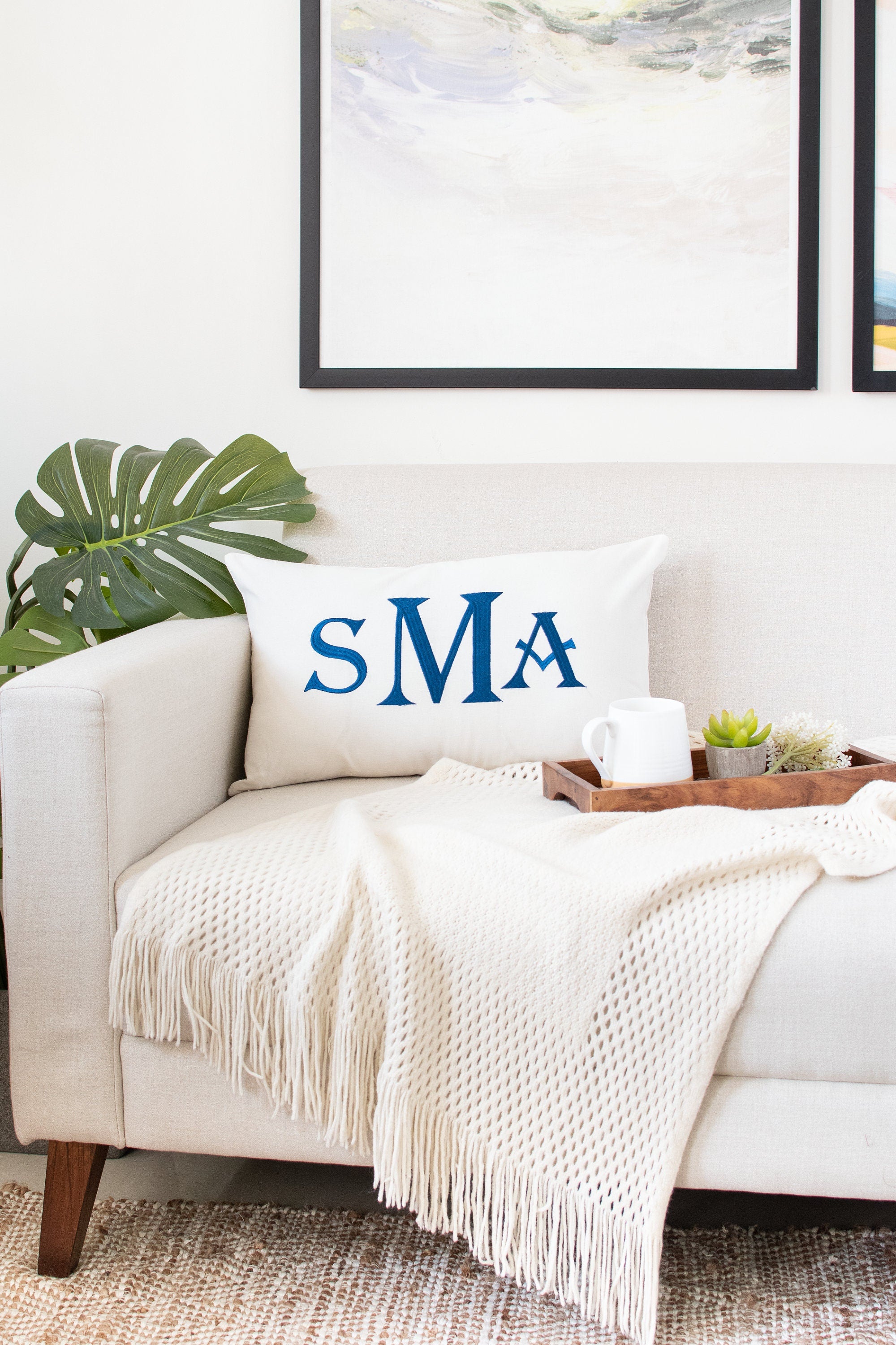 Monogram Pillow, Personalized Wedding Gift for Couples, Custom Monogram Gifts for Couples, Wedding Pillow Cover