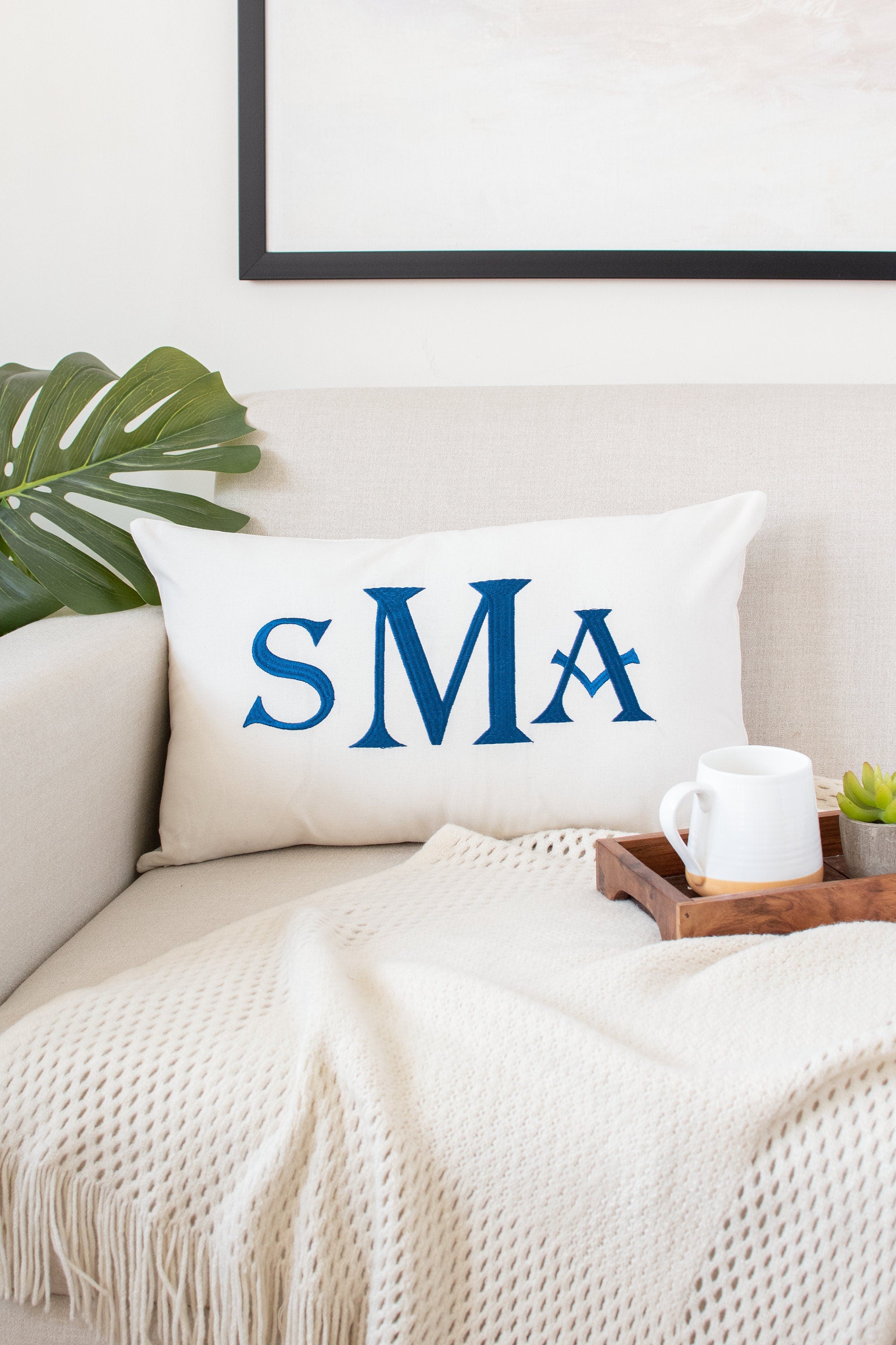 Monogram Pillow, Personalized Wedding Gift for Couples, Custom Monogram Gifts for Couples, Wedding Pillow Cover