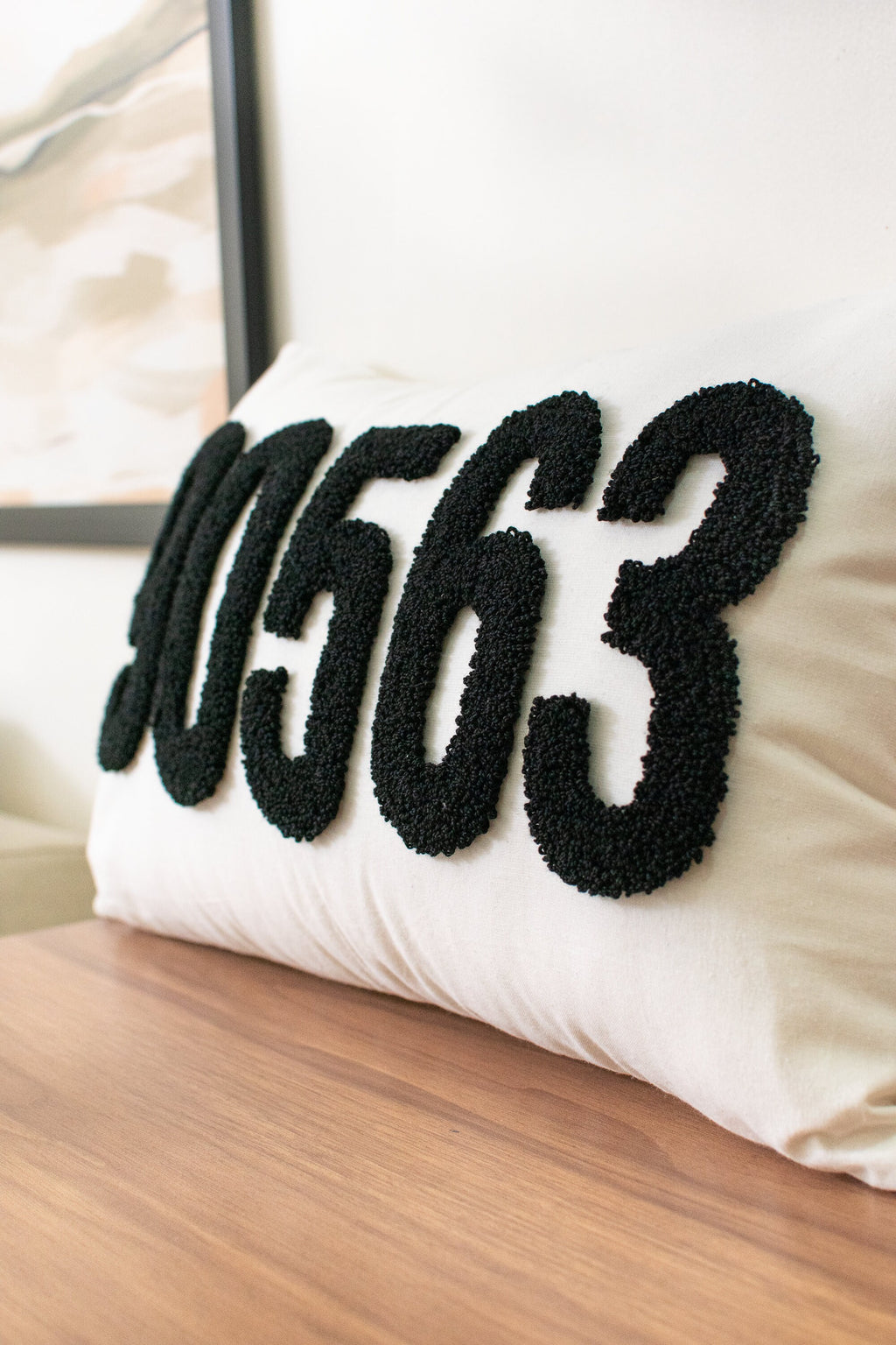 Custom Zip Code Pillow Cover,  Punch Needle Pillow, Personalized Pillows, Housewarming Gift, First Home Gift, New Home Gift