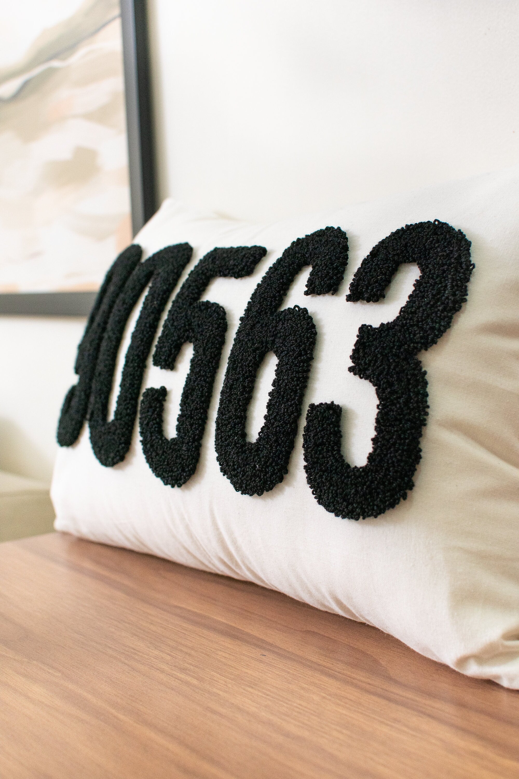 Custom Zip Code Pillow Cover,  Punch Needle Pillow, Personalized Pillows, Housewarming Gift, First Home Gift, New Home Gift