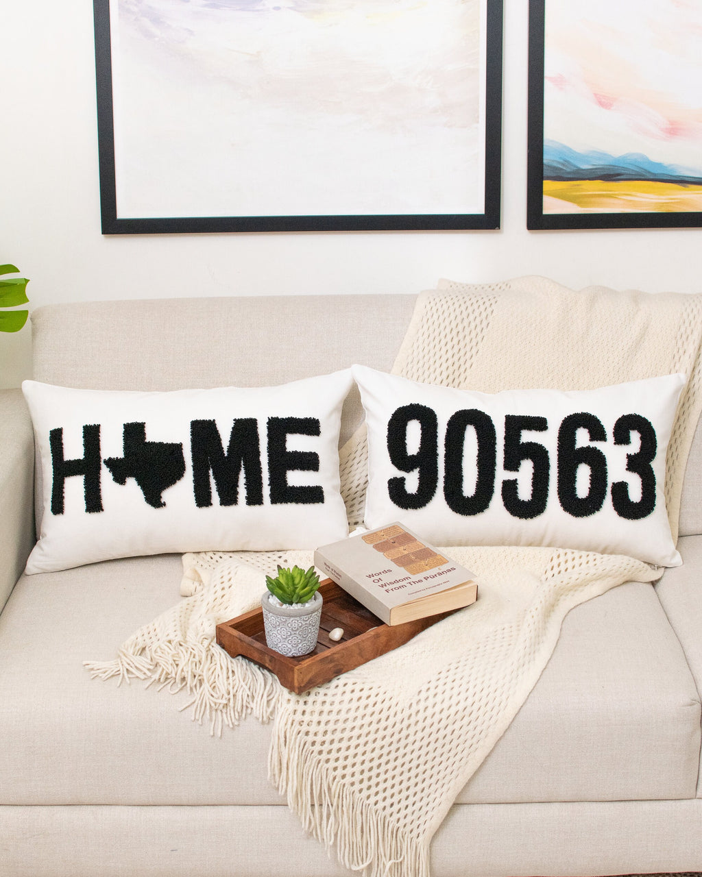 Custom Zip Code Pillow Cover,  Punch Needle Pillow, Personalized Pillows, Housewarming Gift, First Home Gift, New Home Gift