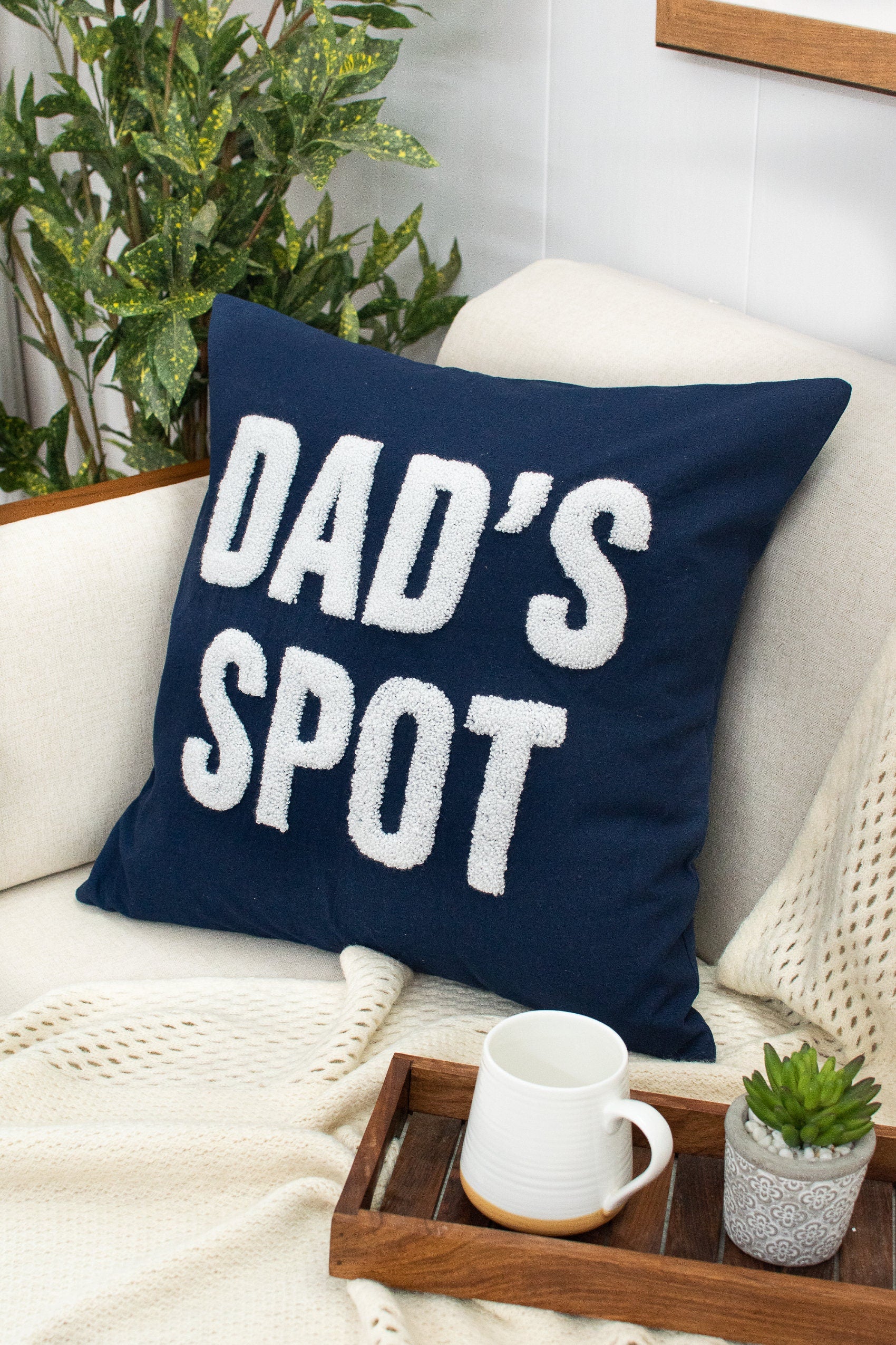 Dad's Spot Pillow Cover, Father's Day Gift for Dad, Birthday Gift for Grandpa, Papa, Pops, Pawpaw