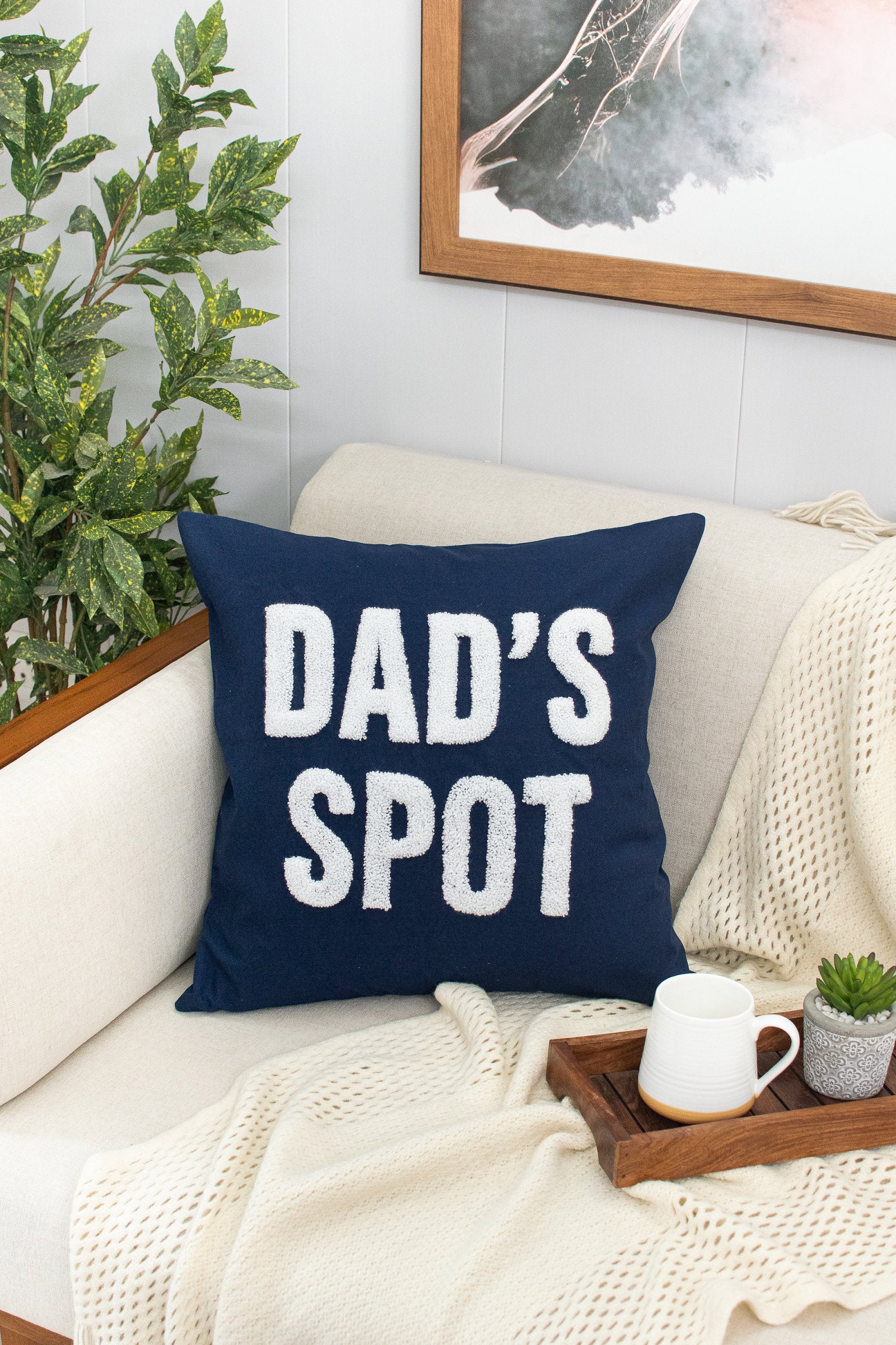 Dad's Spot Pillow Cover, Father's Day Gift for Dad, Birthday Gift for Grandpa, Papa, Pops, Pawpaw