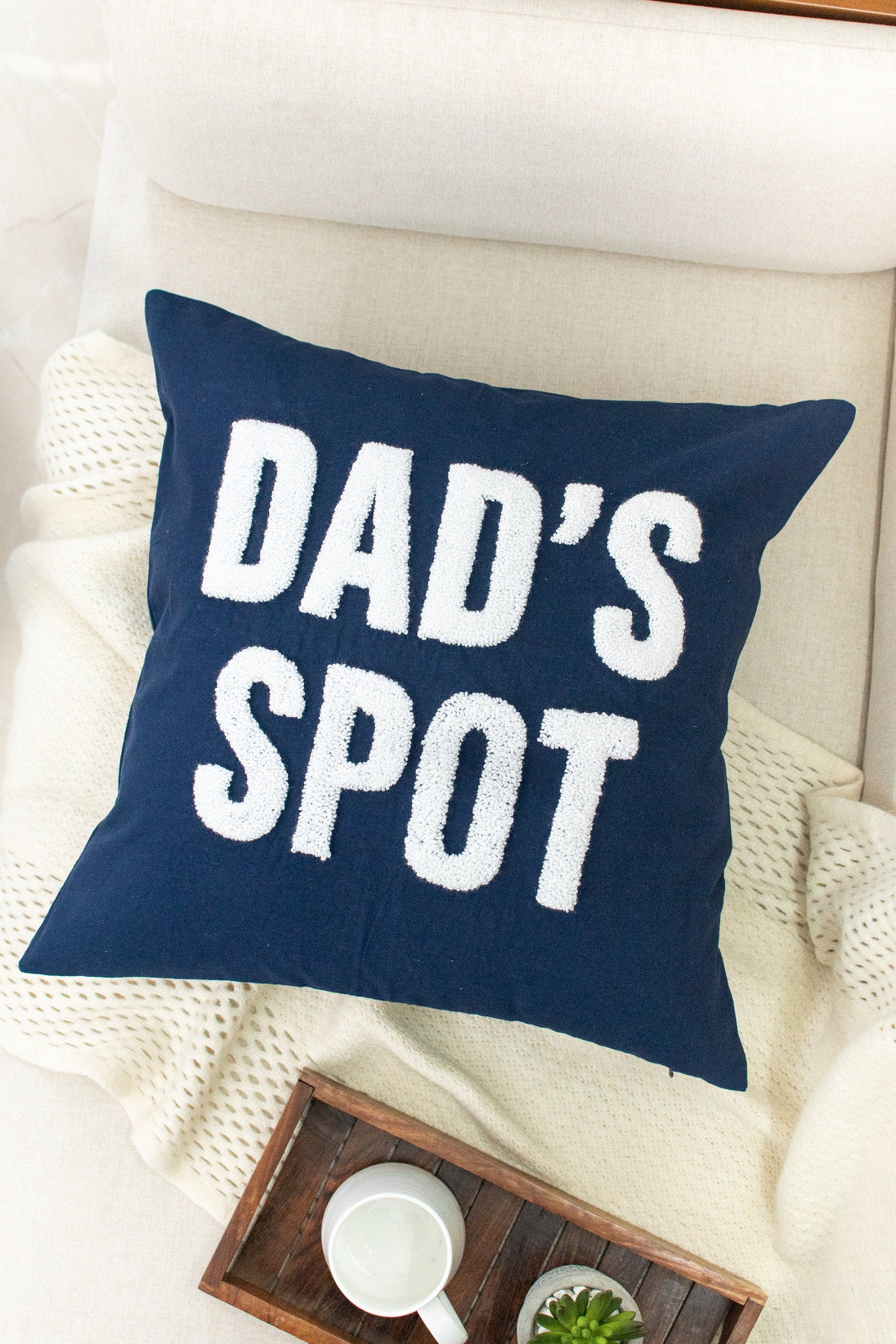 Dad's Spot Pillow Cover, Father's Day Gift for Dad, Birthday Gift for Grandpa, Papa, Pops, Pawpaw