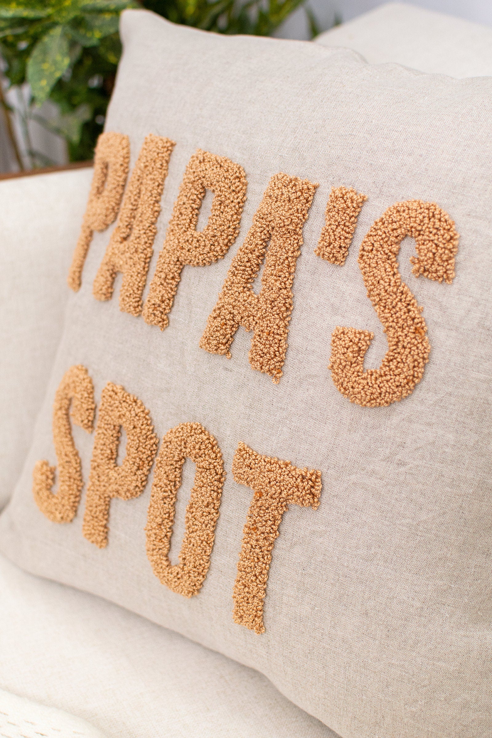Papa's Spot Pillow Cover, Father's Day Gift for Papa, Birthday Gift for Grandpa, Dad, Pops, Pawpaw
