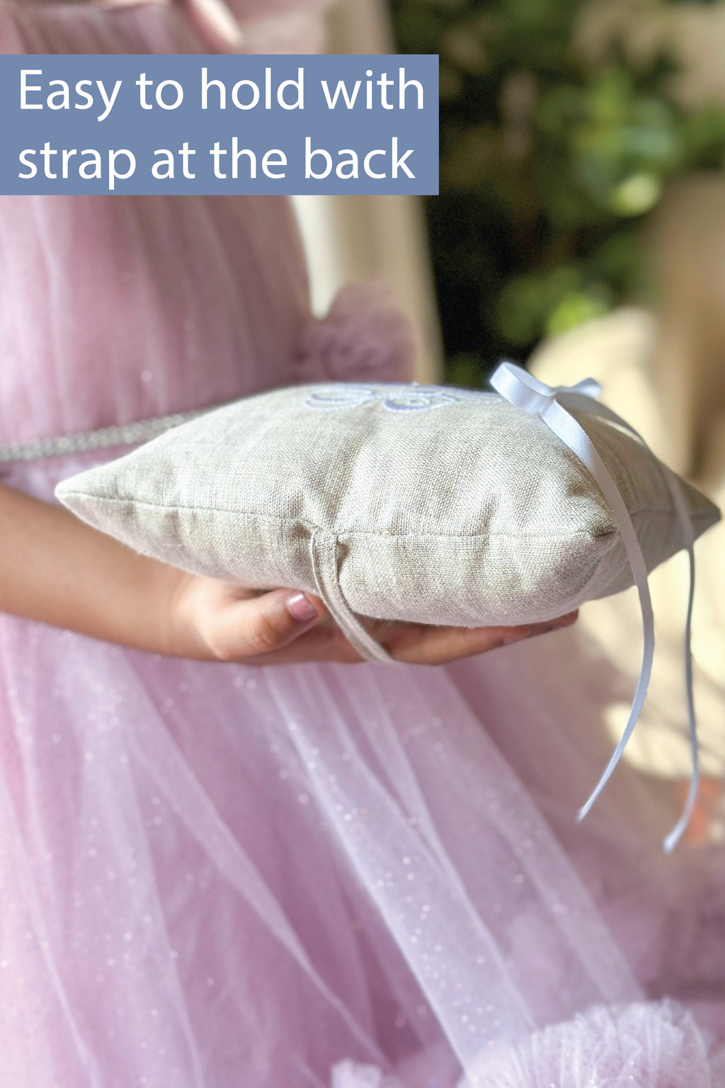 Monogram Ring Bearer Pillow for Wedding, Linen Embroidered Ring Bearer Pillow, Monogrammed Ring Bearer Pillow
