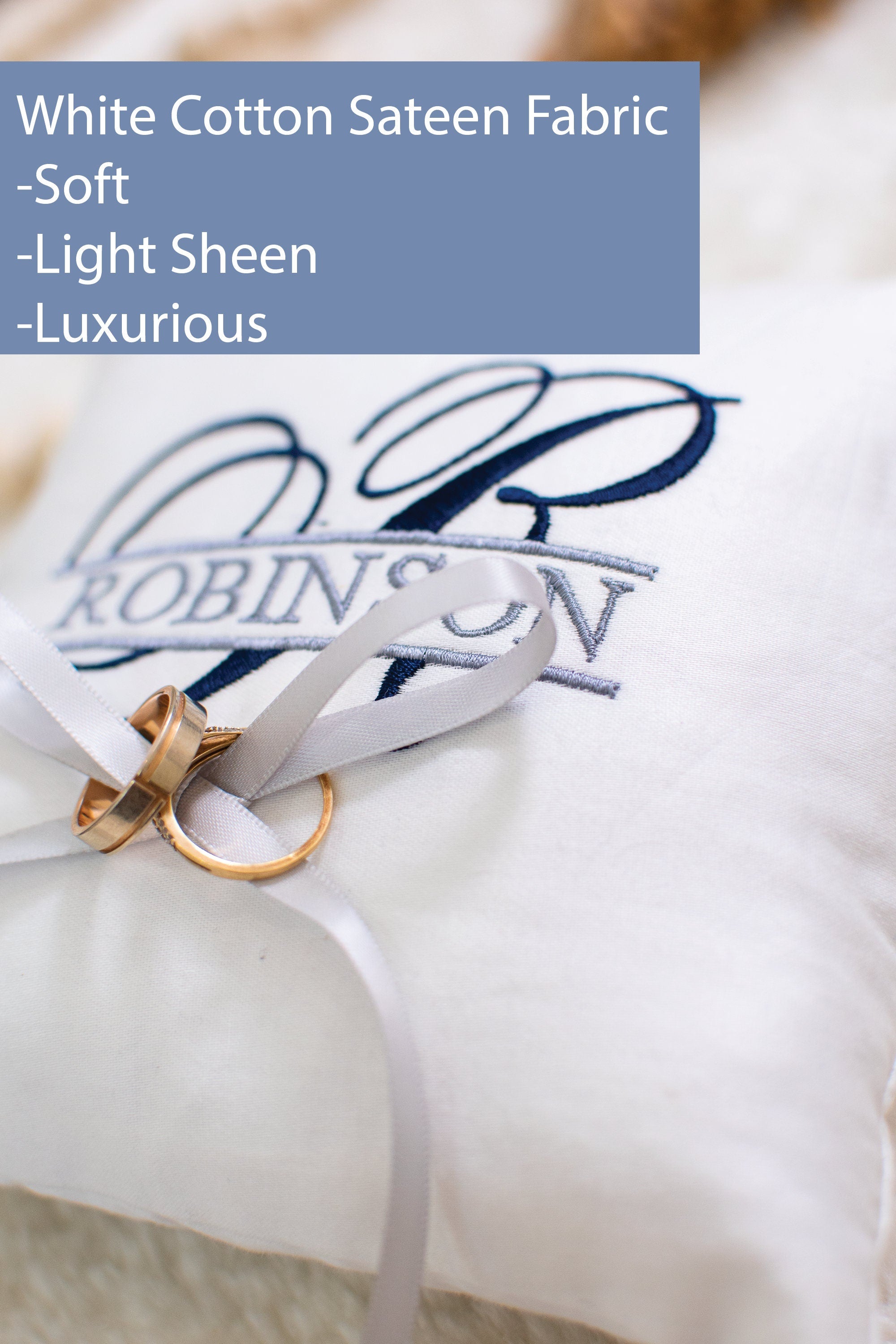 Custom Embroidered Linen Ring Bearer Pillow: Monogrammed Wedding Keepsake