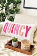 Personalized Baby Girl Room Name Pillow Cover, Baby Girl Nursery Pillow, Punch Needle, Girl Kid Gift, Dorm Gift, Graduation Gift