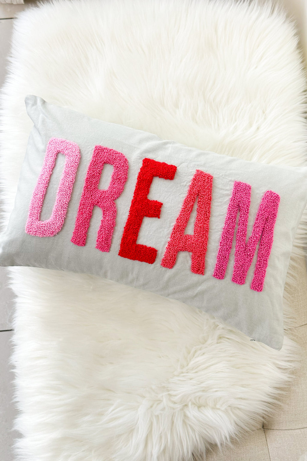 Dream Pillow Cover with Punch Needle Embroidery