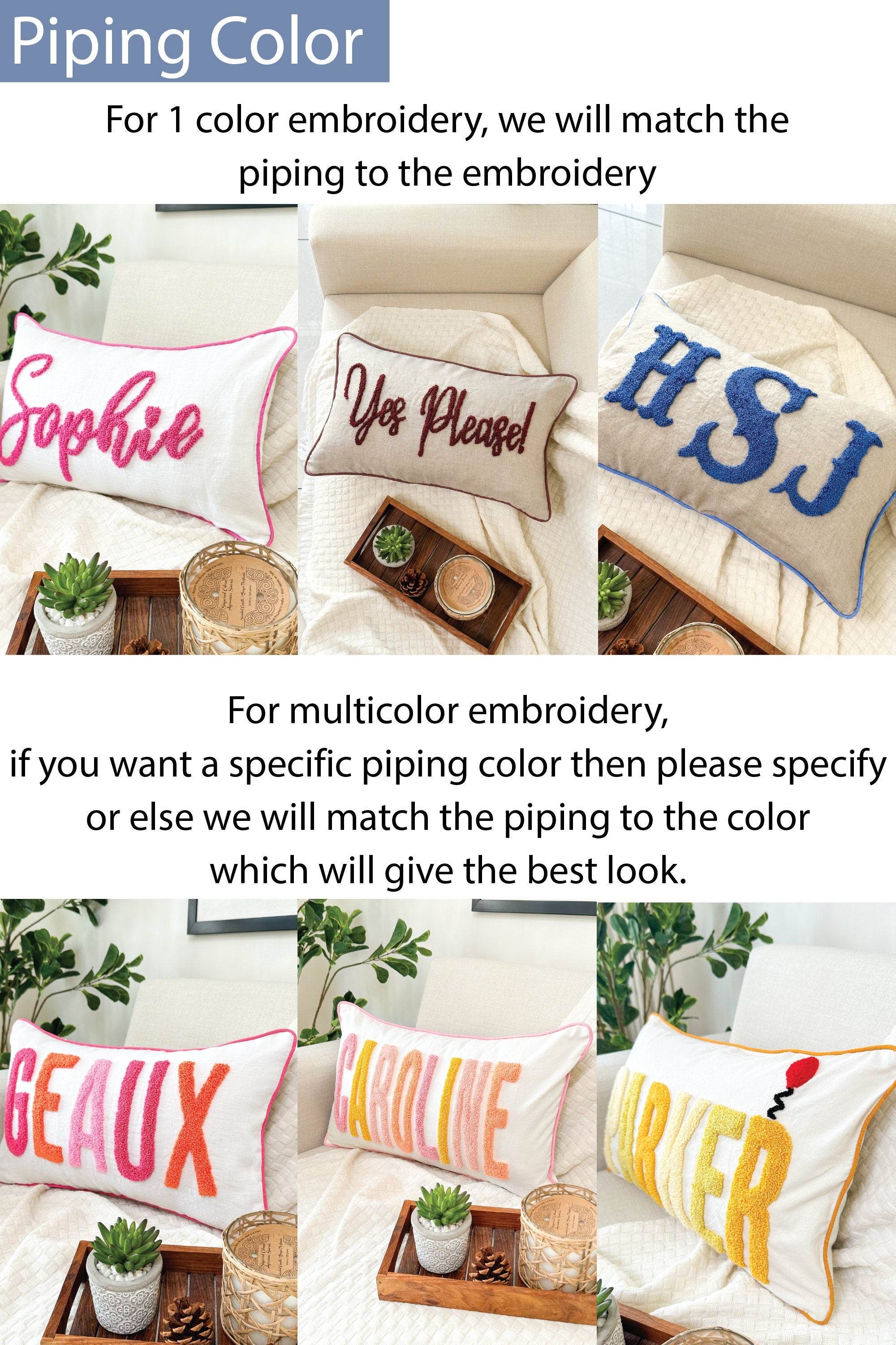 Custom Monogrammed Pillow Cover with Punch Needle Embroidery, Personalized Wedding Gift for Couple, Custom Monogram Gift, Wedding Pillowcase