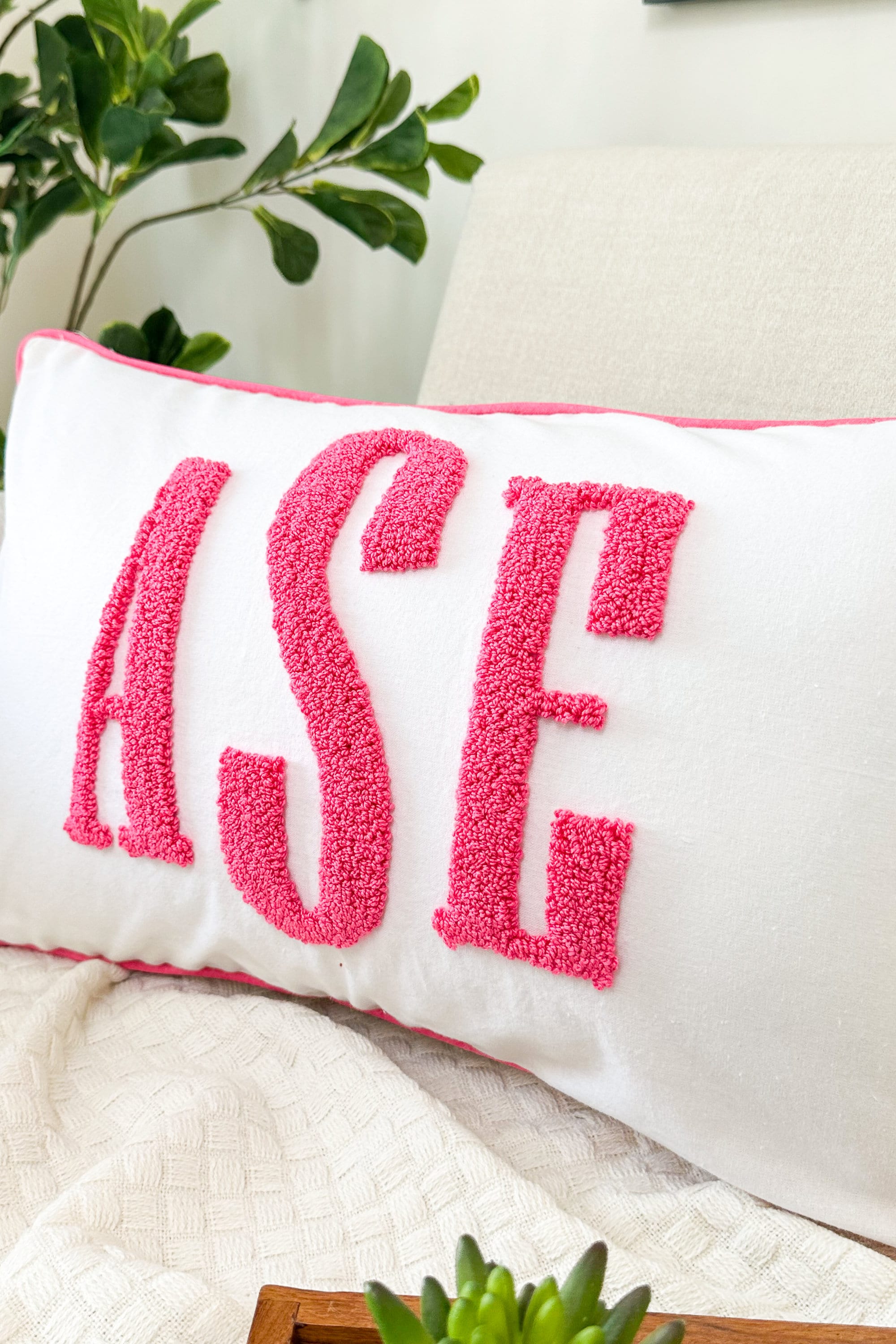 Custom Monogram Pillow Cover, Embroidery Gift for Couple, Initial Wedding Monogram, New Home Housewarming Gift