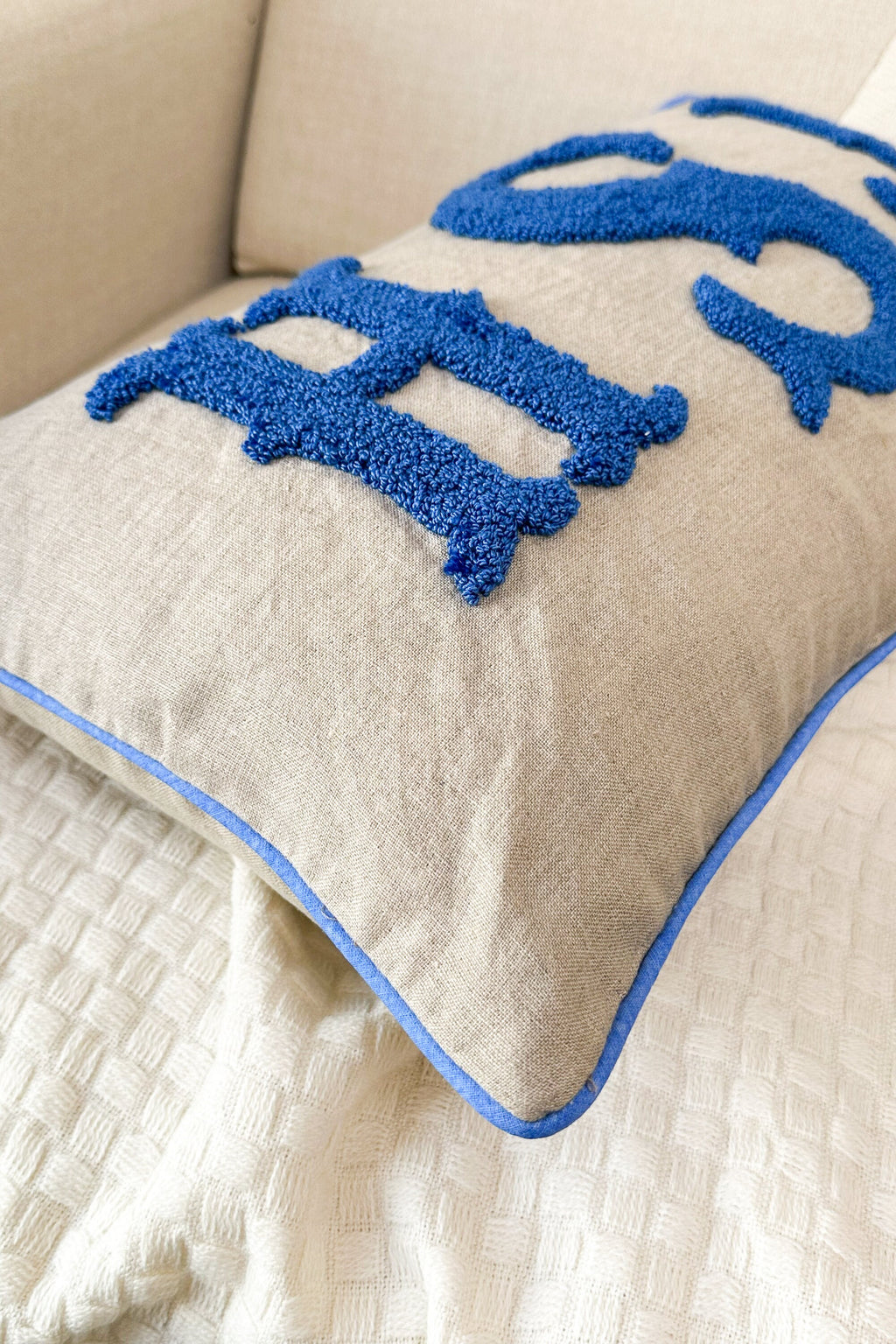 Custom Monogrammed Pillow Cover with Punch Needle Embroidery, Personalized Wedding Gift for Couple, Custom Monogram Gift, Wedding Pillowcase