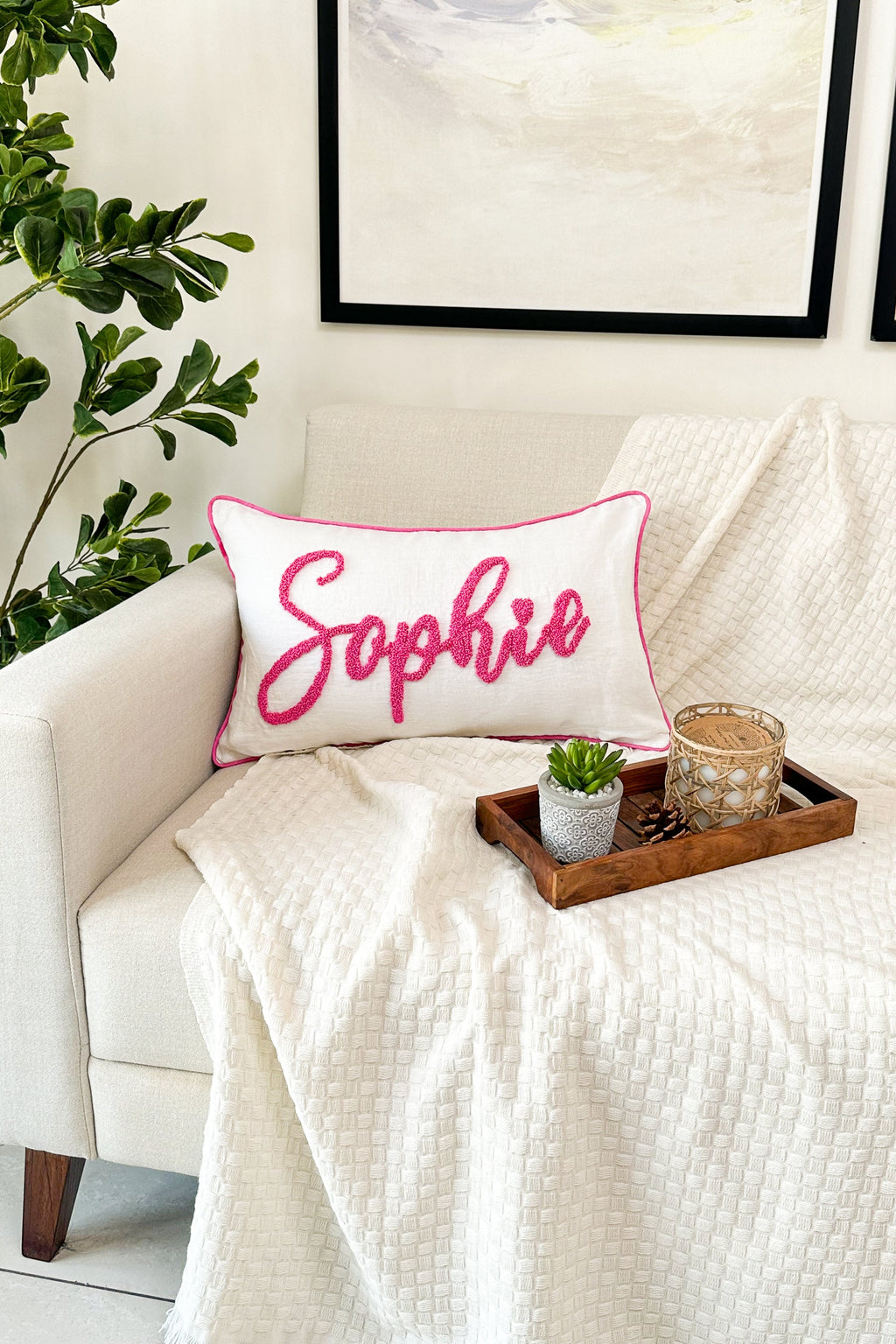 Personalized Baby Name Pillow Cover, Punch Needle Name Pillow, Nursery Gift, Kids Room Decor, Dorm Décor, Sleepover Party Favor