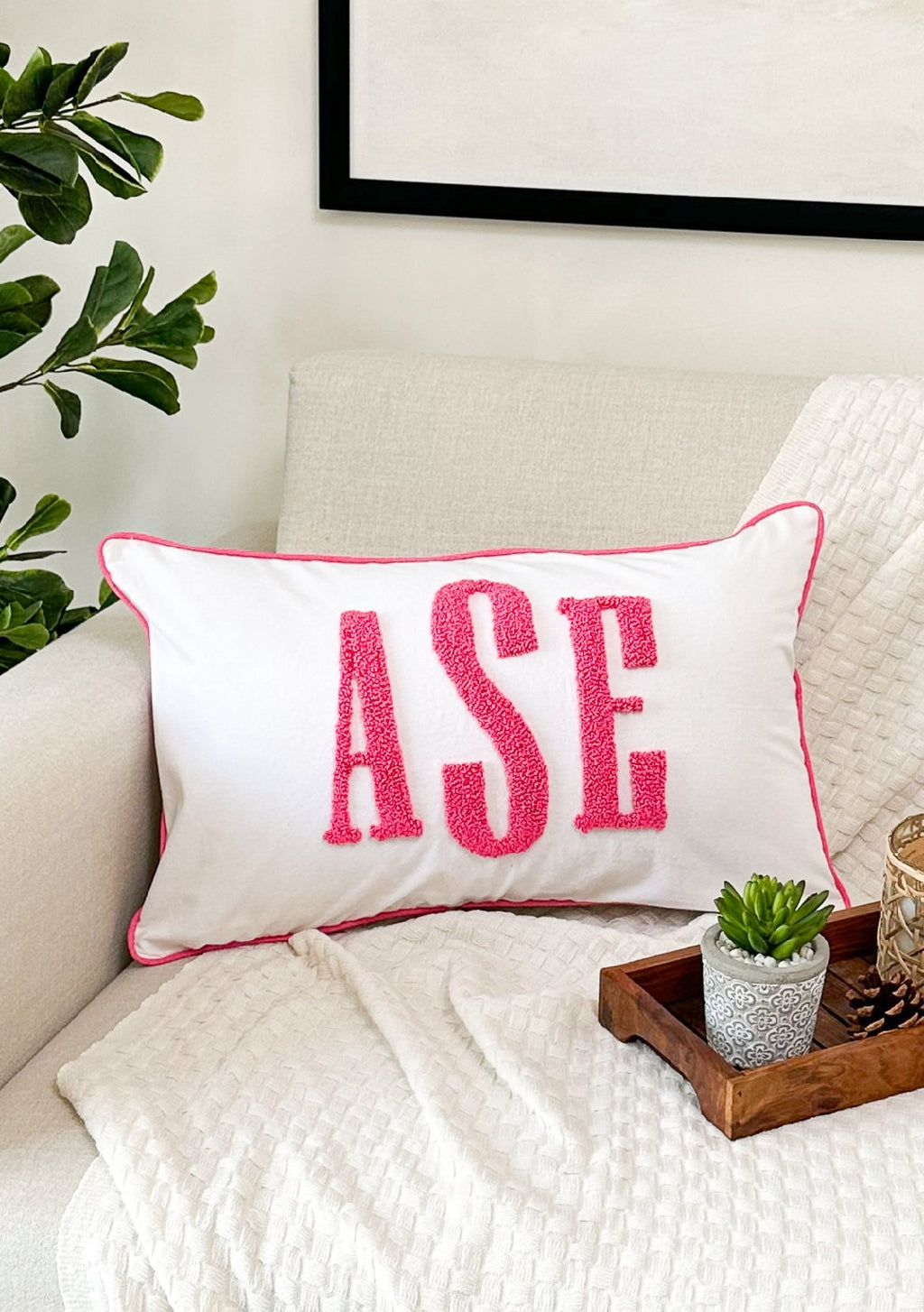 Custom Monogram Pillow Cover, Embroidery Gift for Couple, Initial Wedding Monogram, New Home Housewarming Gift