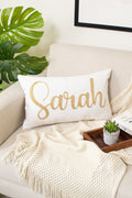 Personalized Name Pillow Cover, Hand Beaded Custom Name Pillow Cover, Personalized Pillow, Girl Birthday Gift
