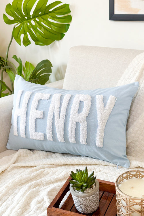 Custom Name Punch Needle Pillow Cover, Baby Shower Gift, Toddler Birthday Gift, Christmas Gift, Slumber Party Gift, Dorm Pillow