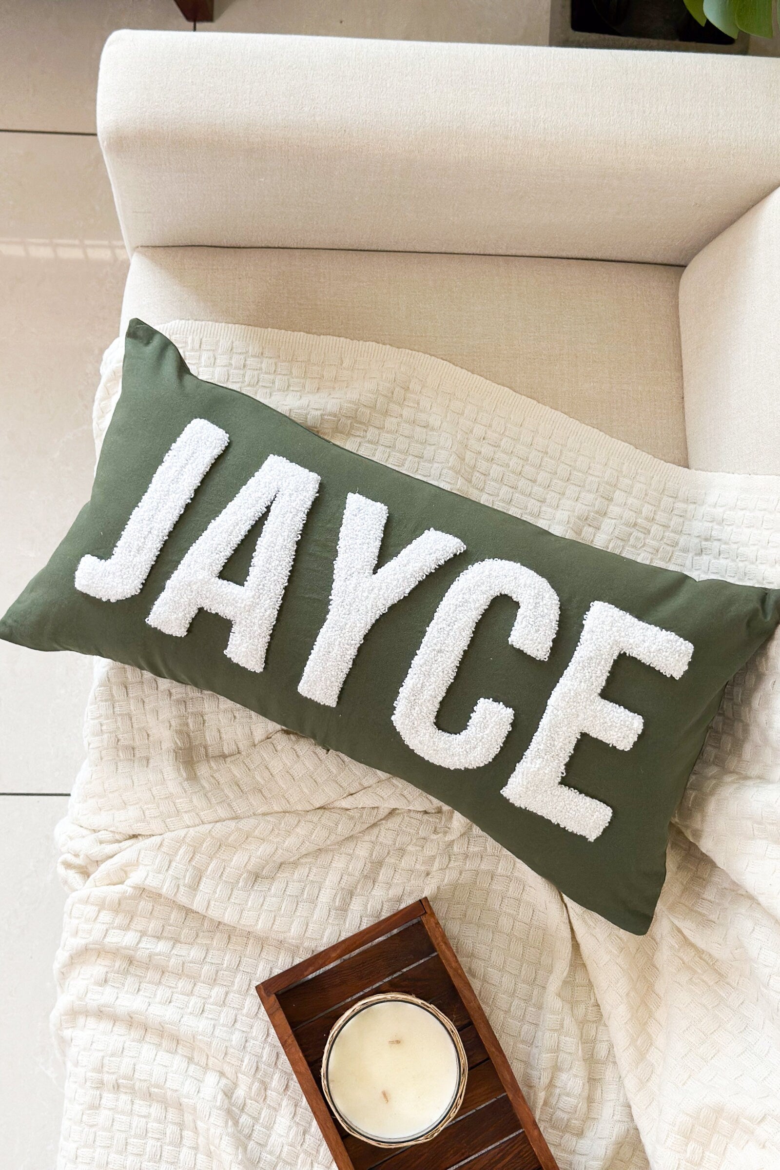 Custom Baby Name Pillow Cover,Punch Needle Name Pillow Cover, Kid Room Decor, Nursery Gift, Dorm Room Décor, Slumber Party Gift