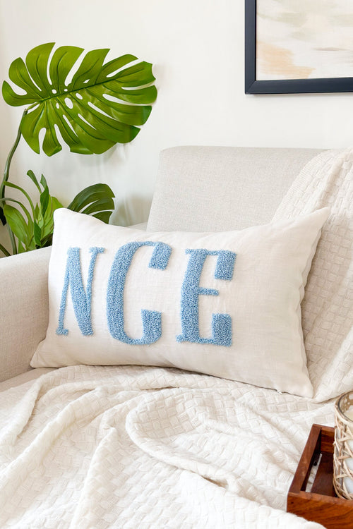 Custom Monogram Pillow Cover with Punch Needle Embroidery, Personalized Wedding Gift for Couple, Custom Monogram Gift, Initial Pillow