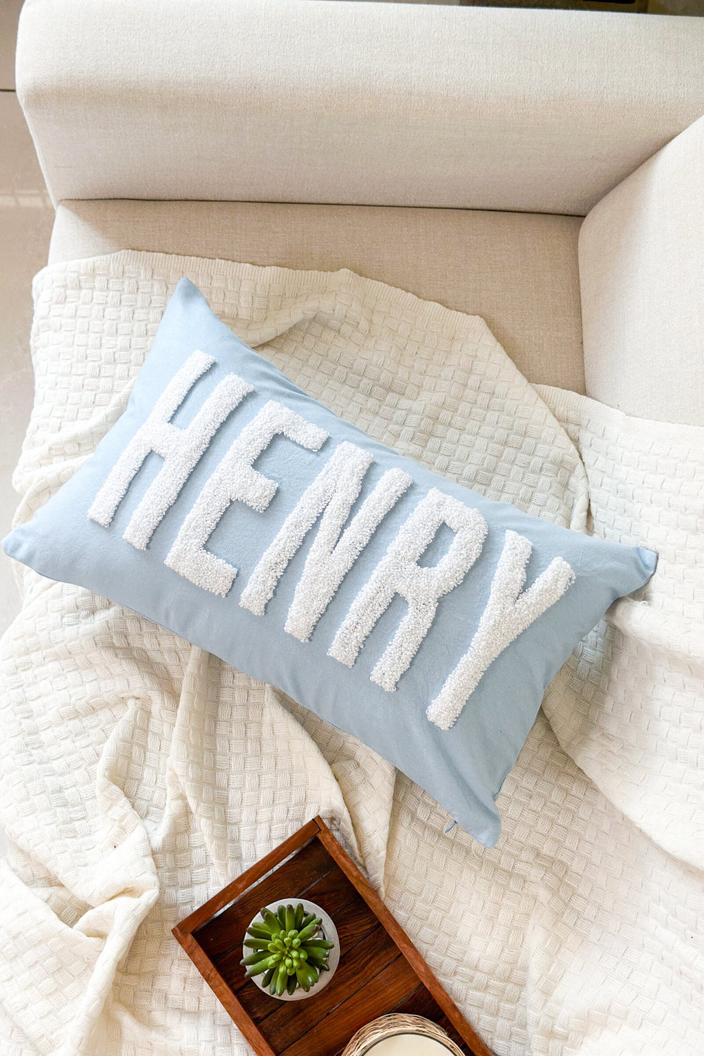 Custom Name Punch Needle Pillow Cover, Baby Shower Gift, Toddler Birthday Gift, Christmas Gift, Slumber Party Gift, Dorm Pillow