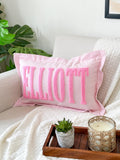 Personalized Nursery Name Pillow Cover with Punch Needle Embroidery, Kid Room Decor, Baby Room Decor, Dorm Room Pillow, Slumber Party Gift